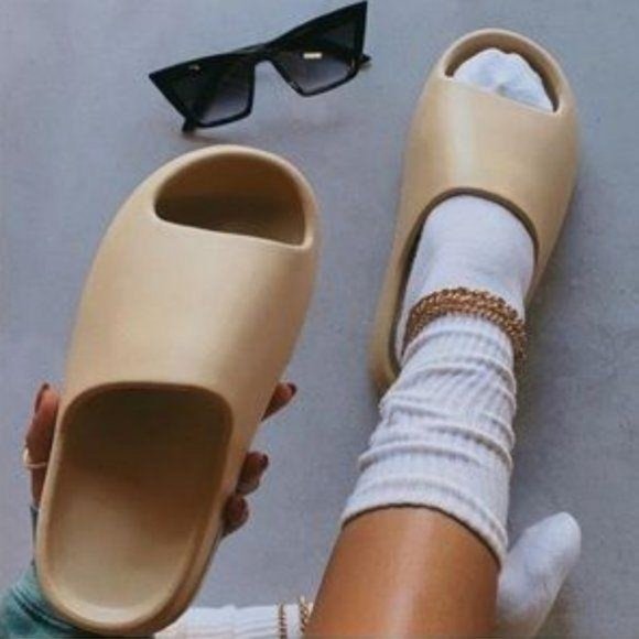 Shoes - “Kanye” Slide Sandal in Bone